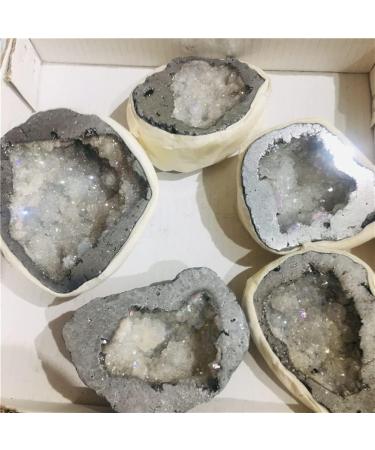 Specimen Natural Agate Geode Slice Quartz Electroplated Cluster Crystal Points 1pc ERBDRGAZ - Buy Online on GoSupps.com