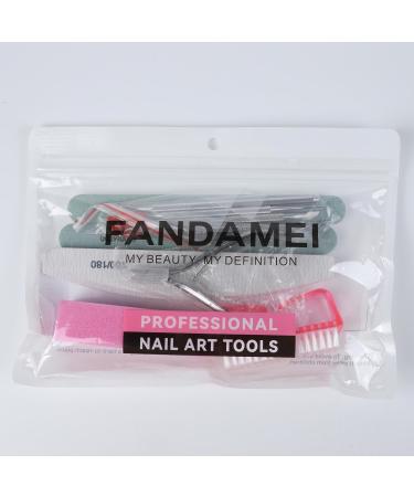 FANDAMEI Nail Files Set with Cuticle Remover and Manicure Tools - 12 Pcs Buffer Blocks for Natural Nails Pink - Buy Online on GoSupps.com
