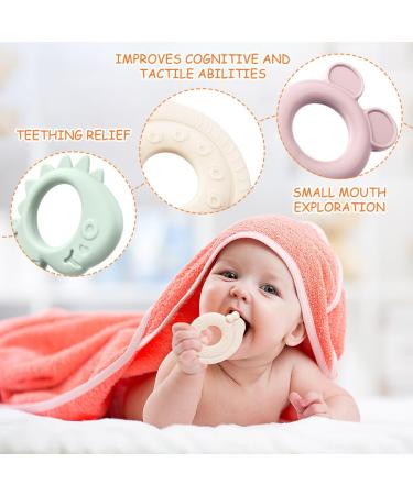 Beboan Silicone Bite Ring - 3 Cute Animal Teething Aids | BPA-Free Baby Biting Toys for Girls 3 Months+ - Buy Online on GoSupps.com