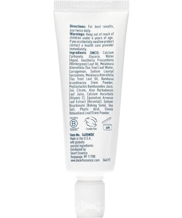 Desert Essence Tea Tree Oil Whitening Toothpaste Travel Size 1 oz - Fluoride Free | Gluten Free | Vegan | Non-GMO - With Bamboo Stem Fiber, Baking Soda & Tea Tree Oil for Brighter Smile & Fresh Breath - Buy Online on GoSupps.com