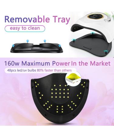 180W UV Gel Nail Lamp - Professional LED Nail Dryer for Gel Polish | 4 Timers & Accessories for Curing Toe Nails - Buy Online on GoSupps.com