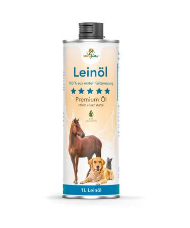 Mahu nature linseed oil for dogs 1 liter - barf oil native with omega 3 & 6 fatty acids - linseed oil horses dogs & cats natural feed additive to the barfen - 1000ml linseed oil in recyclable can - Buy Online on GoSupps.com