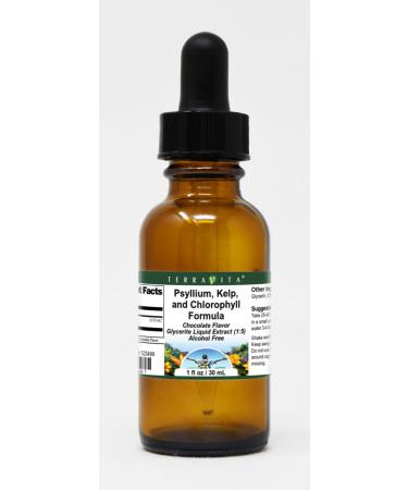 Terravita Psyllium Kelp and Chlorophyll Formula Glycerite Liquid Extract (1:5) - Chocolate Flavored (1 oz ZIN: 523499)