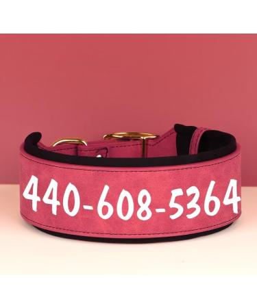 Personalized PU Leather Dog Collar for Medium & Large Breeds Comfortable Red Collar for Pit Bulls | Adjustable 33-41cm - Buy Online on GoSupps.com