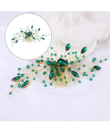 Emerald Green Crystal Hair Vine Wedding Hair Accessory Rhinestone Hair Piece for Bride Bridesmaid Girls - Buy Online on GoSupps.com