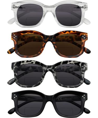 Eyekepper 4 Pack Bifocal Reading Glasses for Women - Small Size Gray Lens Mixed Colors 3.0x Magnification - Stylish & Functional International Shipping - Buy Online on GoSupps.com