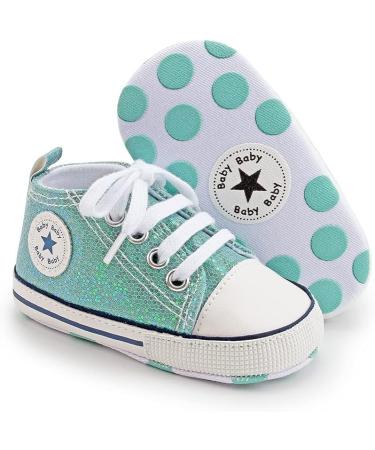BAIELey Baby High Top Canvas Sneakers - Green, 12-18 Months - Buy Online on GoSupps.com