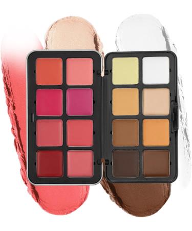  Duvcoywae Creamy Blush Palette - 16-Color Cream Blush and Highlighter Palette Waterproof Bronzing Powder for Face Contouring Women's and Girls' Evening and Wedding Makeup - Buy Online on GoSupps.com