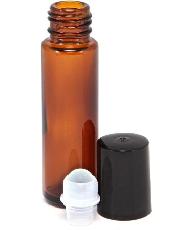 24 Pack Amber 10ml Glass Roll-On Bottles with 3 Droppers - Buy Online on GoSupps.com