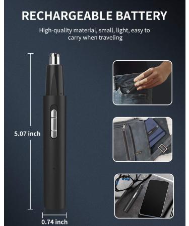 Professional USB Rechargeable Nose Trimmer for Men & Women - Painless IPX7 Waterproof Dual Edge Blades - Easy Cleaning - Buy Online on GoSupps.com