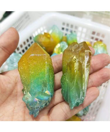 Natural Aura Rough Stone Crystal Raw Gemstone Home Display Colorful Decorative White Crystal Jewelry - (Color: Light Yellow Size: random1pcs) - Buy Online on GoSupps.com