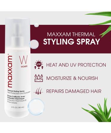 Maxxam Thermal Styling Spray with Leave-in Moisturizing Conditioner Daily Heat Protectant with Hair Sunscreen 6 Fl Oz - Buy Online on GoSupps.com