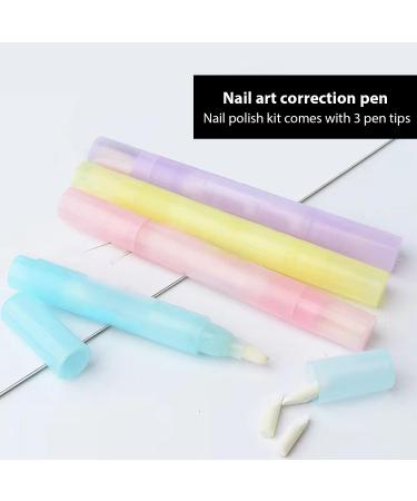 4 Pack Nail Polish Correction Pens - Includes 12 Replacement Tips & Nail Art Remover Pen | Perfect for Nail Art Corrections - Buy Online on GoSupps.com