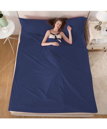 Lightweight Dark Blue Sleeping Bag Liner - Compact Camping Sheet for Youth Hostels & Picnics - 82.7 X 45 Inch - Buy Online on GoSupps.com