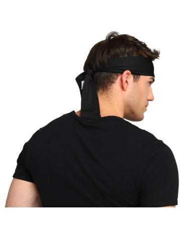 Y8HM Quick Dry Moisture Wicking Head Tie Sweatband for Sports - Black - Buy Online on GoSupps.com