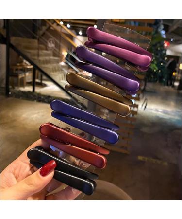 Sublaga Non-Slip Colorful Plastic Duckbill Hair Clips - 12 Pcs for Styling Women, Baby Kids, and Girls - 3.5 Inches (Frosted Color) - Buy Online on GoSupps.com