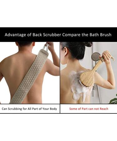 Large Exfoliating Back Scrubber 32in with Long Handle - Double Sided Scrubbing Strap - Deep Clean and Invigorate Your Skin - Back Washer for Men and Women - Buy Online on GoSupps.com