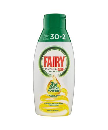Fairy Platinum Gel Detergent Dishwasher All in 1 Lemon 650 ml 32 Washes