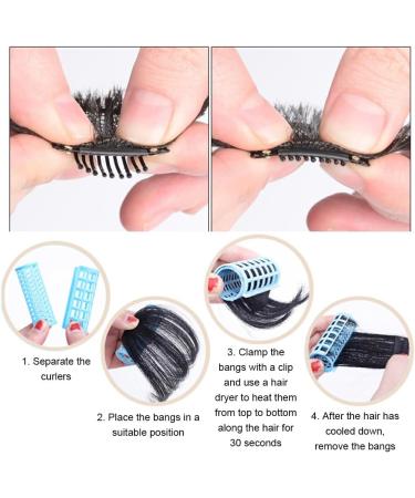 rongweiwang Endless Style Options With These Clip In Hair Extensions Creating 3D Clip In Bangs Tape In Hair Extensions Human Hair brownish black - Buy Online on GoSupps.com