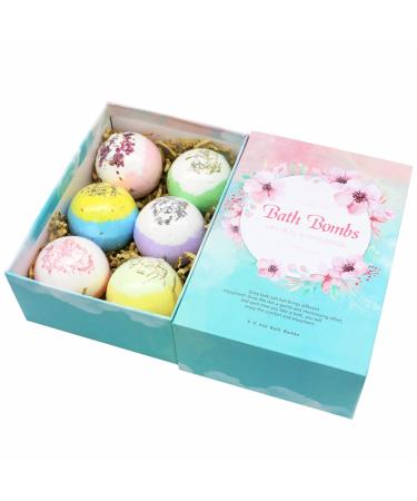 Y-KINZ Bath Bombs Gift Set 6 Pieces Foam Bath Bombs Vegetarian Bath Bombs Rich in Essential Oils Moisturizes Dry Skin Gifts for Women Mom Girlfriend