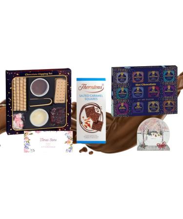 Temas Hot Chocolate Gift Set Includes Chocolate Dipping Set Marshmallows Cookies Rice Bars White chocolate Peppermint Caramel Squares Christmas Card 2023 & Variety of Hot chocolate Flavours - Buy Online on GoSupps.com