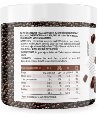 Superset Nutrition | Protein Crunchies (440g) | Desserts prot in s | Billes chocolat es prot in es ultra gourmandes - Chocolat Noir Chocolat noir Chocolat Noir - Buy Online on GoSupps.com