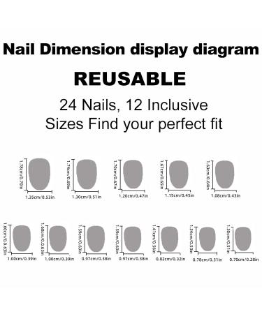 Buy French Tip Press On Nails - Short Almond Floral Designs | Glossy Full Cover Fake Nails - 24 Pcs for Women & Girls - Buy Online on GoSupps.com