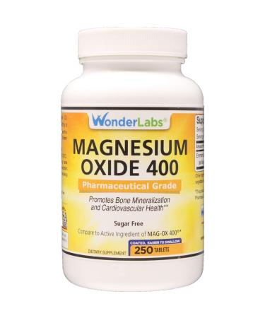Wonder Labs Magnesium Oxide 400 483mg of Magnesium Oxide Pharmaceutical Grade** Compare to MAG-OX 400  - 250 Tablets