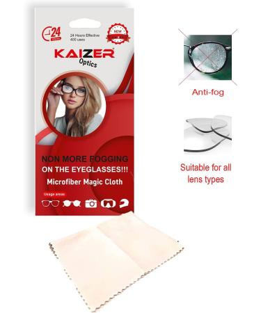 Kaizer Anti Fog Wipes for Glasses | Reusable Cloth for Eyeglasses & Swimming | Universal Lens Protection - (3 Pack - Buy Online on GoSupps.com