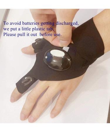 Taglamping Fingerless LED Flashlight Gloves - Perfect Birthday Gifts for Men | Free-Handed Light for Fishing Repair Camping & More - 2 Black - Buy Online on GoSupps.com
