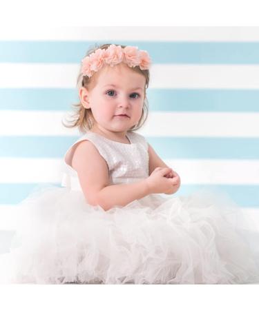 2Pcs Chiffon Flower Baby Headbands - Floral Crown Hair Accessories for Newborns & Toddlers - Buy Online on GoSupps.com