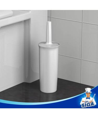 MR.SIGA Toilet Bowl Brush and Holder - Bathroom White 1 Pack - Buy Online on GoSupps.com
