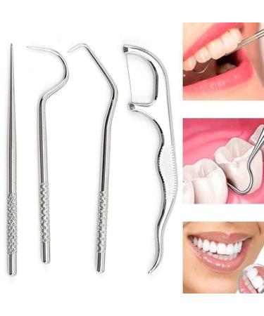 CTDWTN Portable Stainless Steel Toothpick Set - 1 Set Metal Cleaning Tool for Teeth & Flower Remover - Travel-Friendly Bamboo Tooth Tube - Buy Online on GoSupps.com