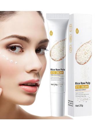 Rice Raw Pulp Eye Cream Anti Aging - Eye Cream for Dark Circles and Puffy Eyes - Moisture Hydration Under Eye Cream - Smooth Eye Contour Fade Fine Line Wrinkle - Reduce Dullness Improve Elasticity