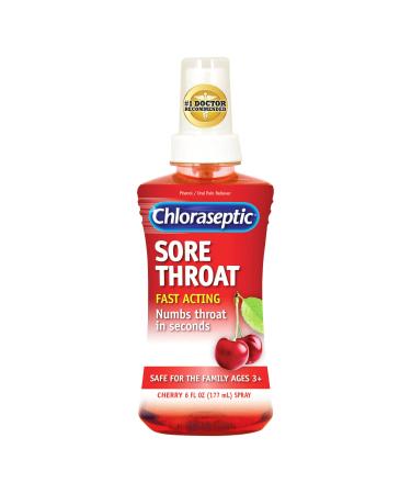 Chloraseptic Sore Throat Spray, Cherry Flavor, 6 fl oz Cherry 6 Fl Oz (Pack of 1)