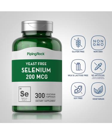 Selenium 200mcg | 300 Vegetarian Capsules | Yeast-Free & Non-GMO Supplement - Buy Online on GoSupps.com