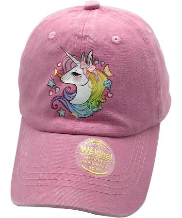 Waldeal Girls' Unicorn Baseball Cap - Adjustable, Cute, Pink - Ages 3-12 - Buy Online on GoSupps.com