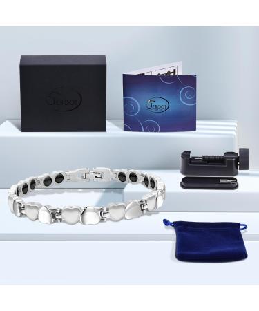 Jeroot Titan Magnet Hard Band - 4mm Zirconia Bracelet for Women | Adjustable Magnetic Bracelet with Gift Box (3500 Gauss) - Perfect Gift Idea - Buy Online on GoSupps.com