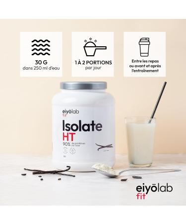 Isolate HT | Protein Isolate Powder | Up to 90% Protein | High in BCAA + Glutamine | Fast Bodybuilding Protein | Smooth Vanilla Flavor | Low Lactose | 2kg | Eiyolab - Buy Online on GoSupps.com
