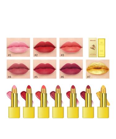 Gold Velvet Nude Red Pink Lipstick – Long-Lasting Waterproof Non-Smudge Lip Tint for Women | High Pigment Matte Lip Gloss - Buy Online on GoSupps.com