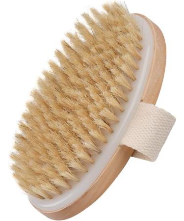 Premium Vegan Dry Body Brush | Natural Bristles Peeling Brush for Exfoliating Dead Skin Ideal for Bathing & Skincare - Buy Online on GoSupps.com