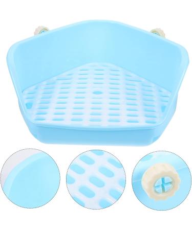 HAPINARY Box Rabbit Toilet Corner Litter Pan Rabbit Cat Litter Tray Chinchilla Potty Toilet Pan Tray Plastic 33X29.5X14CM Blue - Buy Online on GoSupps.com