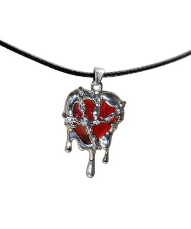 Oralgos crystal heart-necked chain fashionable collarbone chain for women and girls hollow irregular heart neck chain trend decline red