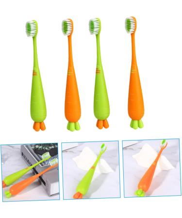 Buy Nolitoy 4-Piece Carrot Manual Toothbrush Set for Kids - Perfect Children's Toothbrush for Everyday Use at Home - Buy Online on GoSupps.com