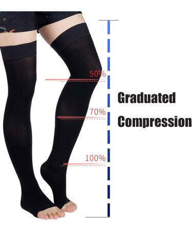 Men's Compression Socks Varicose Socks Medical Support Gradient Compression for Aid Circulation Aching Legs Mild Swelling for Travel Athletes Sports Black XL (Flesh Large) - Buy Online on GoSupps.com