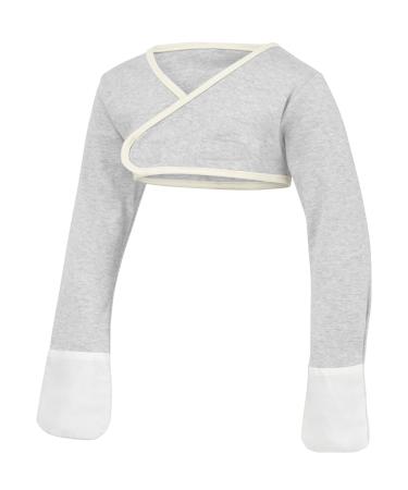 ScratchSleeves | Stay-on Scratch Mitts for Itchy Toddlers | Cross-over 9-12 Months (70-76cm wingspan) Grey