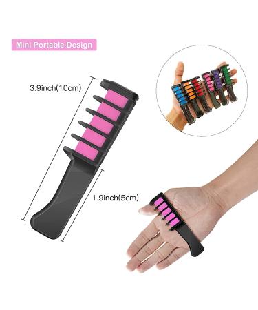 Hair Chalk Comb Set - 10 Color Temporary Washable Hair Dye for Kids | Birthday and Holiday Gifts for Girls Ages 6-12 | Pink, Red, Rose Red, Dark Blue - Buy Online on GoSupps.com