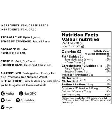 Fenugreek Seeds 10 Pounds | Non-GMO, Whole, Raw, Sproutable | Vegan & Kosher | Bulk Methi with Dietary Fiber, Protein, Iron, Copper, Magnesium & Vitamin B-6 | Ideal for Pickling, Vegetable Dishes & Spice Mixes | Trigonella Foenum-Grae - Buy Online on GoSupps.com