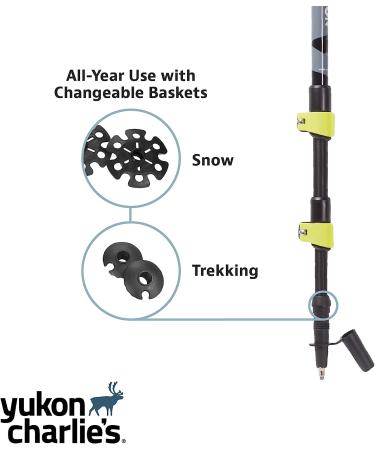 Yukon Charlie's Pro Trekking Poles with Fast Lock Adjustment System - Includes Trekking and Snow Baskets - Buy Online on GoSupps.com