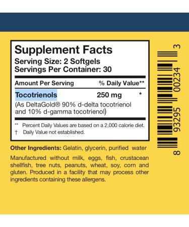 Researched Nutritionals TocoPure D&G Softgels (60 Count) - Premium Antioxidant Support - Buy Online on GoSupps.com